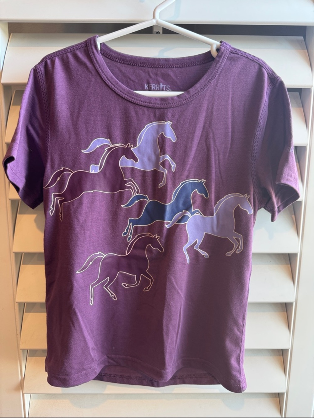 Kerrits Plum Purple Kids' Horse Print Short Sleeve Tee